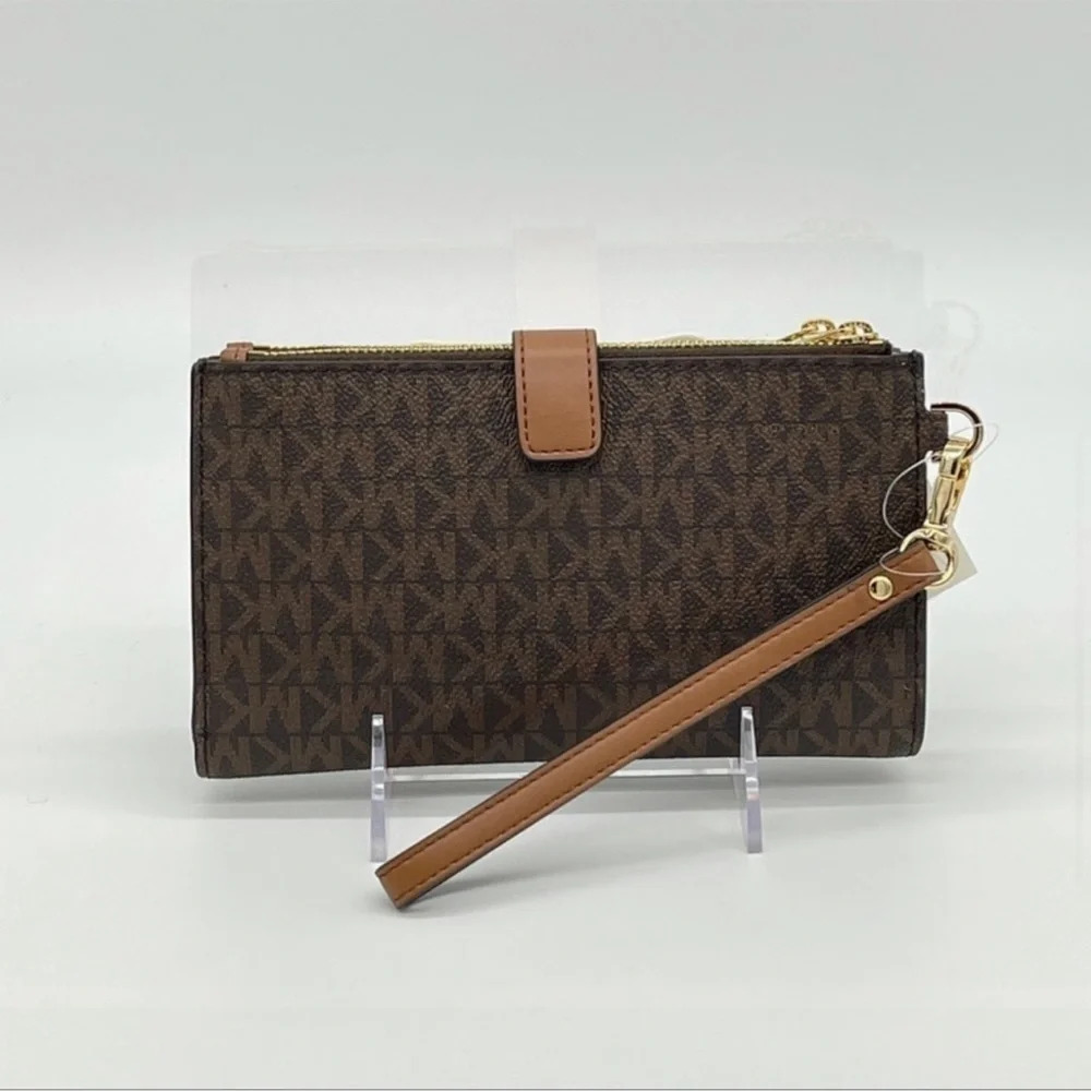 Michael Kors Large Double Zip Wallet Wristlet Brown (NWT) - Picture 4 of 9